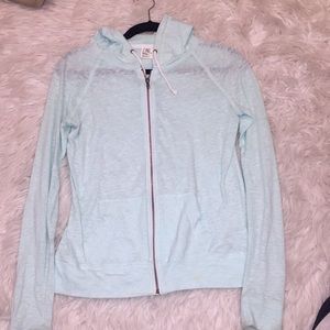 BLUE/GREEN ZIP-UP HOODIE!